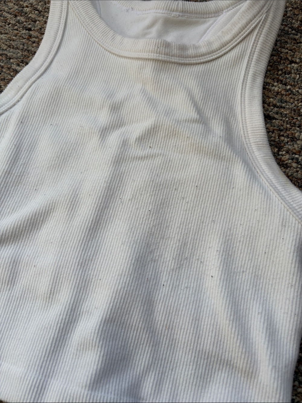BuffBunny White Ribbed Cropped Tank - Picture 2 of 4